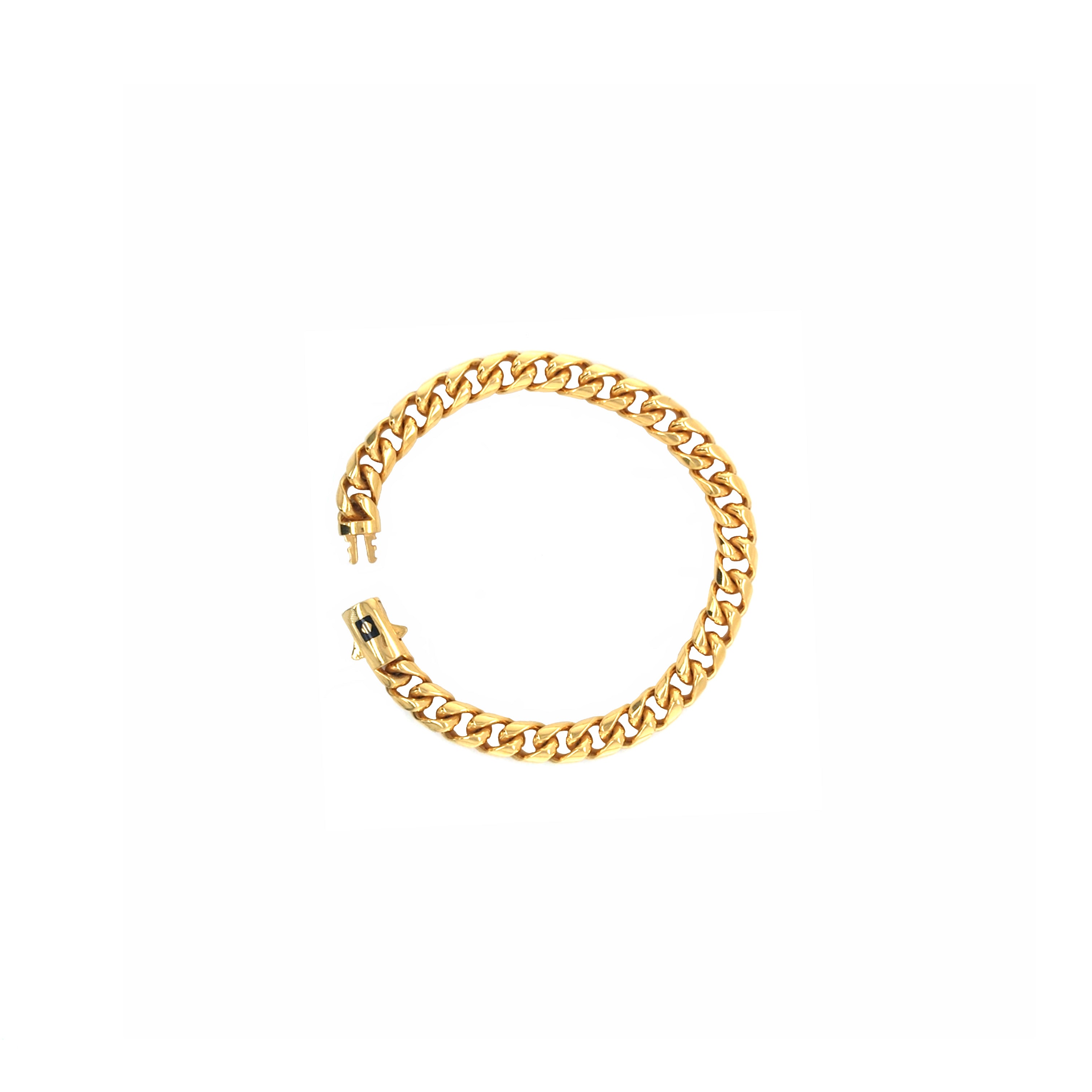 22K Gold Cuban Chain Bracelet for Men | Classic Bold Design