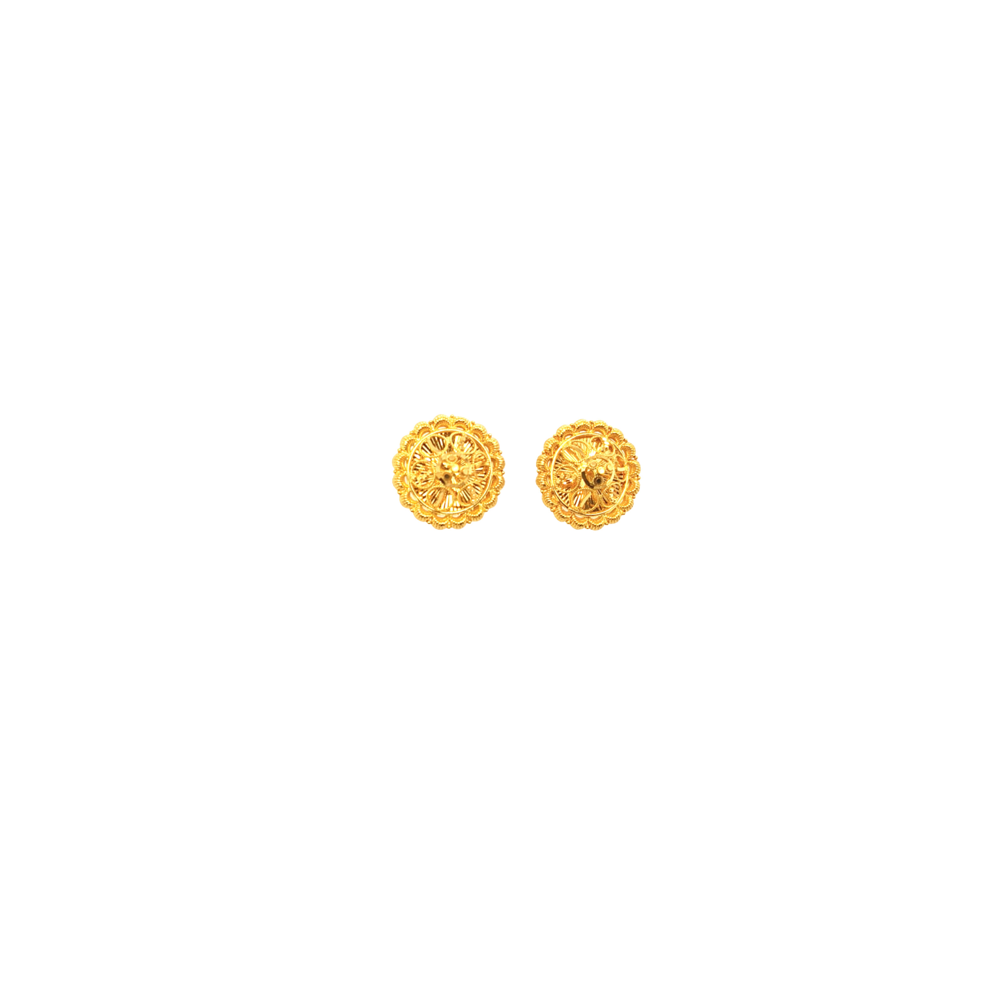 Traditional Gold Filigree Stud Earrings | Classic Jewellery
