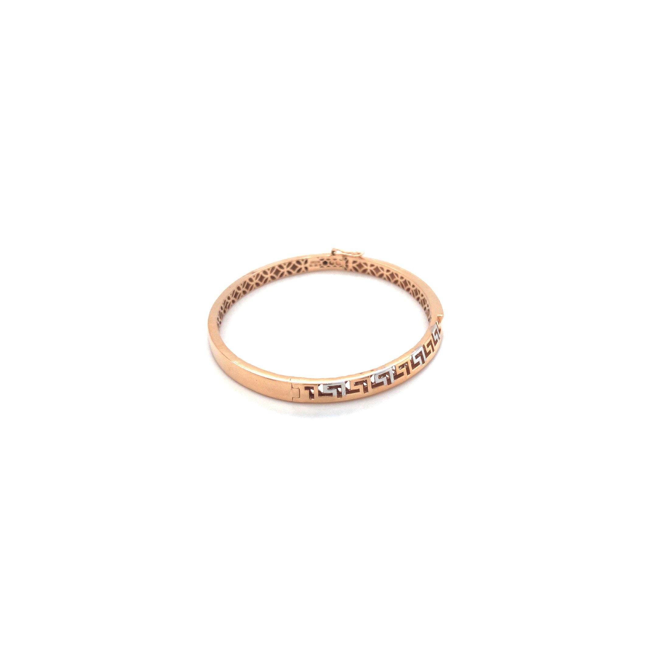 18KT Gold Greek Key Kada for Men