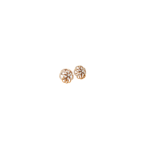 Floral Diamond Stud Earrings in Gold