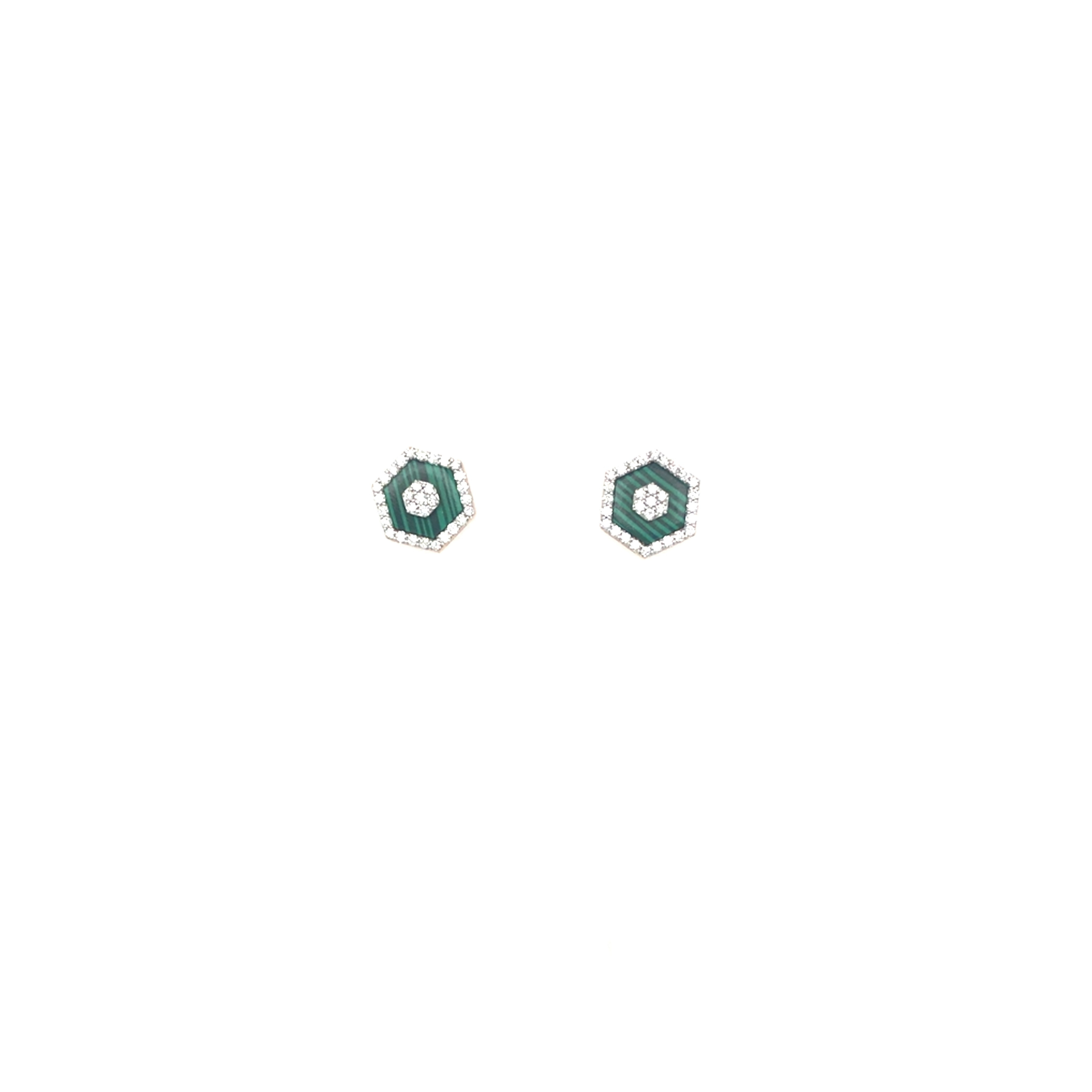 Diamond necklace set with green stone and matching earrings