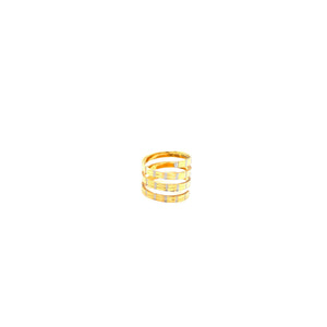 22KT Multi-Layered Gold CZ Ring