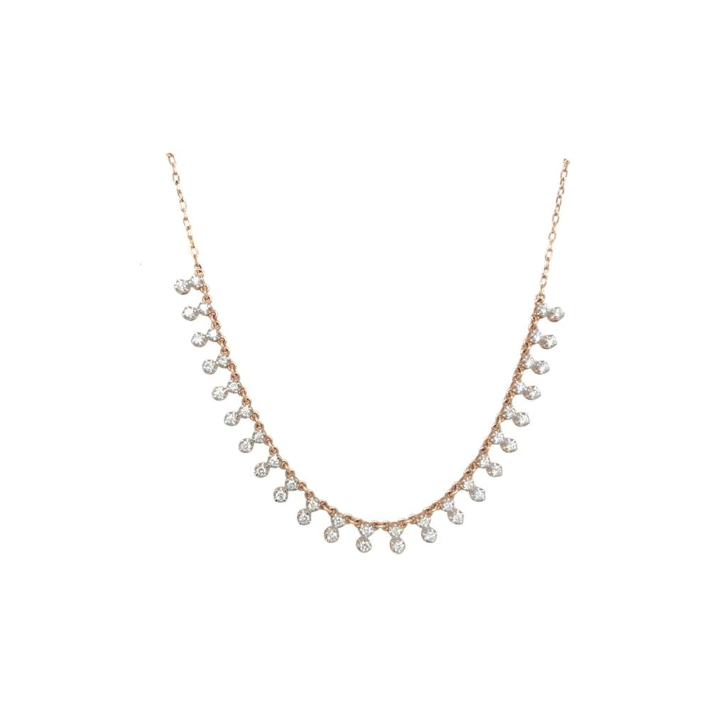 Delicate Diamond Drop Chain Necklace in Gold