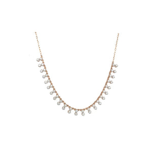 Delicate Diamond Drop Chain Necklace in Gold