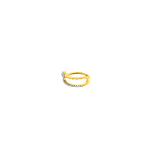 22KT Gold Ring for Women | CZ Ball & Half Stone Band
