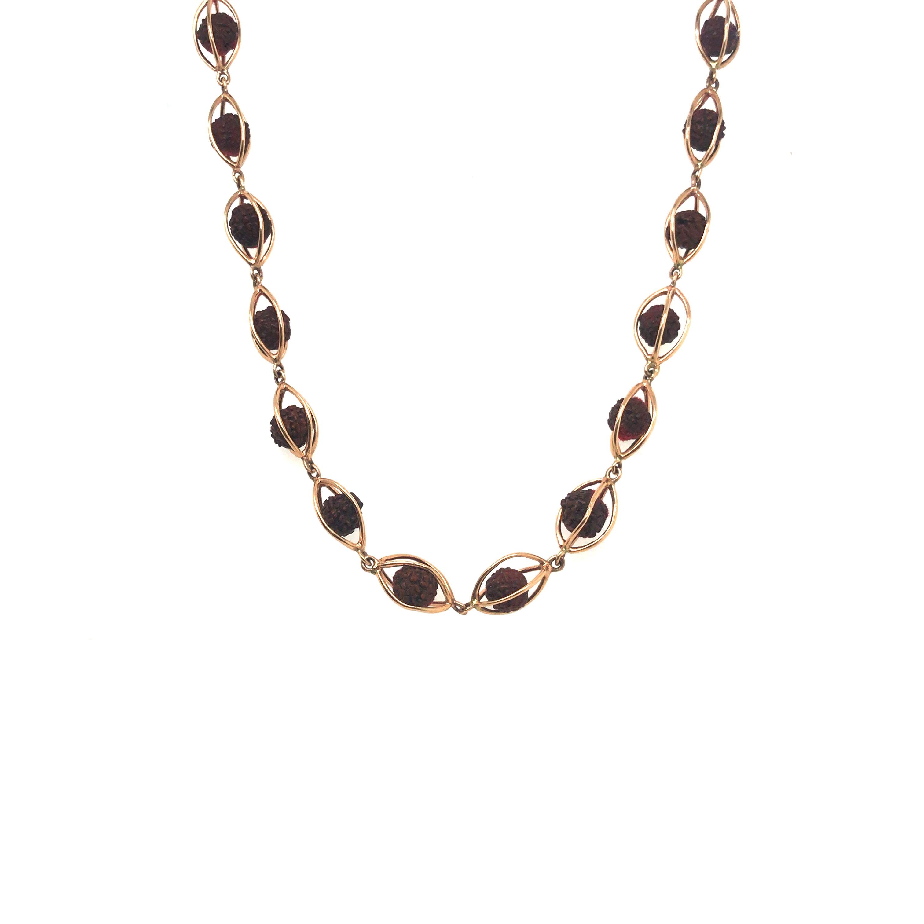 Designer 18KT Gold Rudraksha Mala Necklace