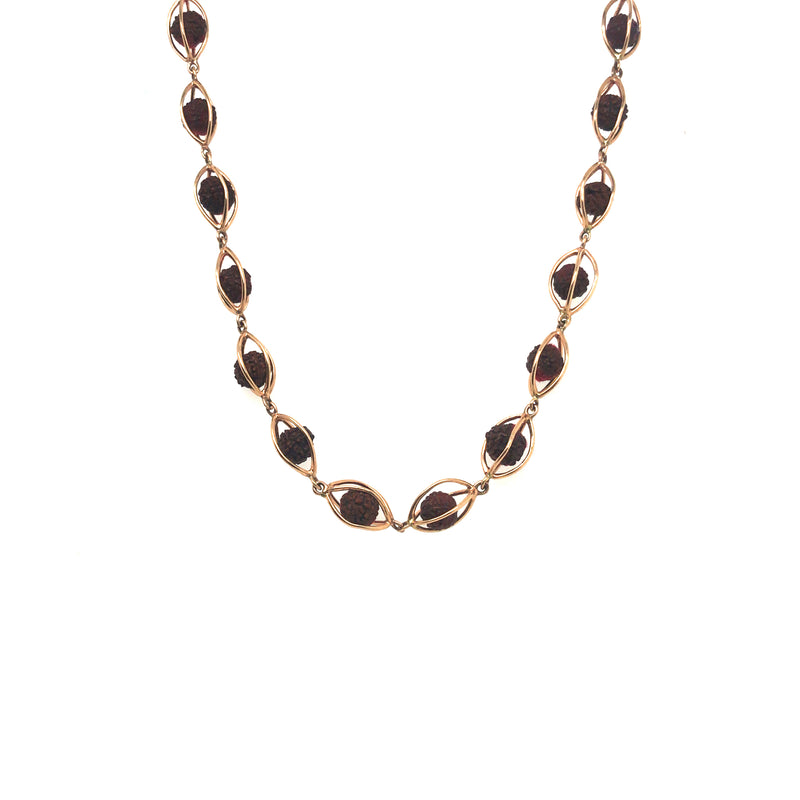 Designer 18KT Gold Rudraksha Mala Necklace