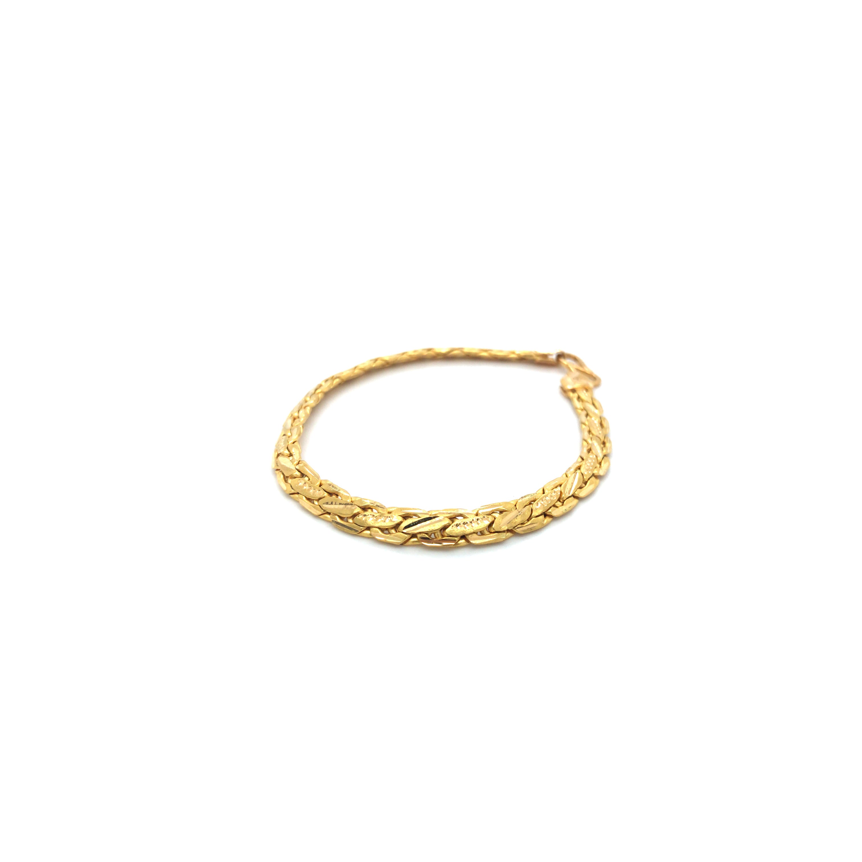 22K Gold Braided Chain Bracelet for Men | Classic Gold Jewellery