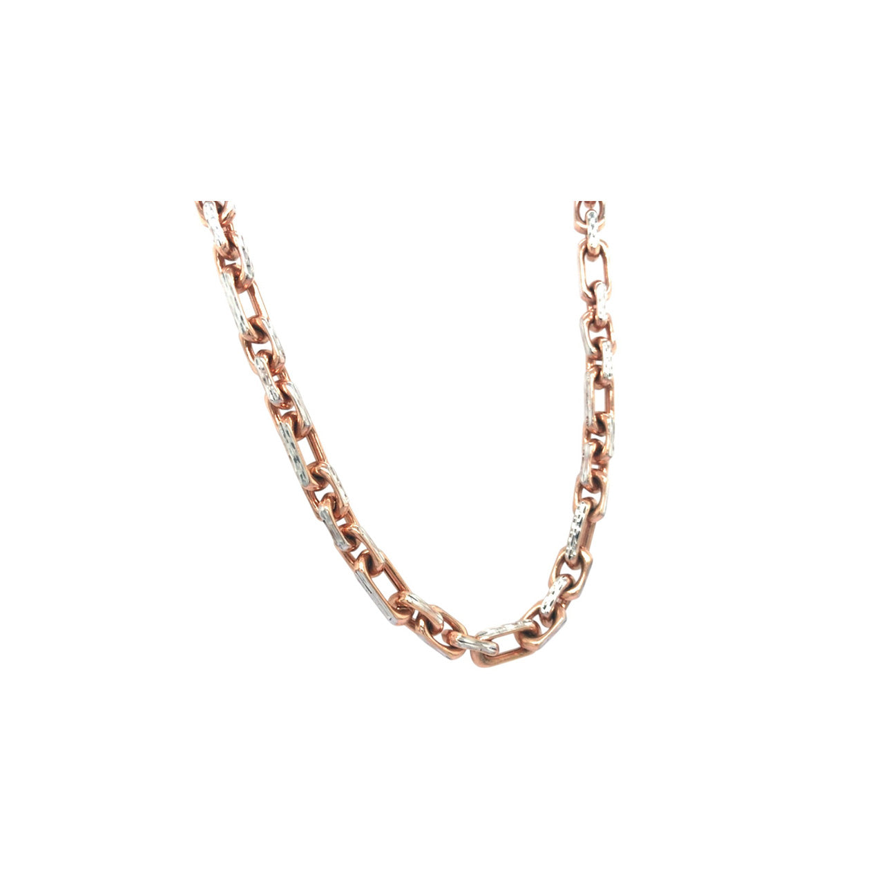 Designer Two-Tone Gold Chain  Chunky Rectangular Links