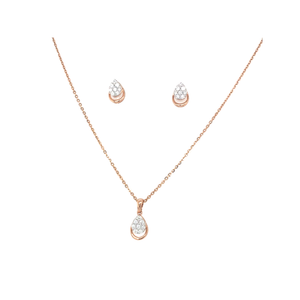 Minimal Diamond Pendant Set in Rose Gold