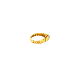 22KT Heavy Band Gold CZ Ring