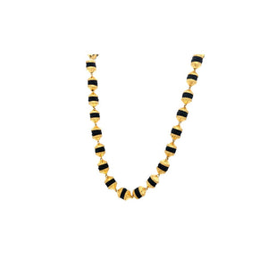 22Kt Gold Black Beads Mala | Gold Black Beaded Chain