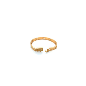 22K Gold Greek Key Design Kada for Men | Classic Gold Bracelet