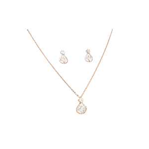 Soft Sparkle Diamond Necklace Set in Gold