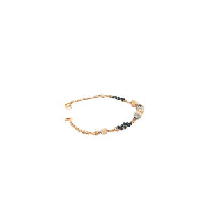 18KT Gold Bracelet with Textured Beads  Latest Design