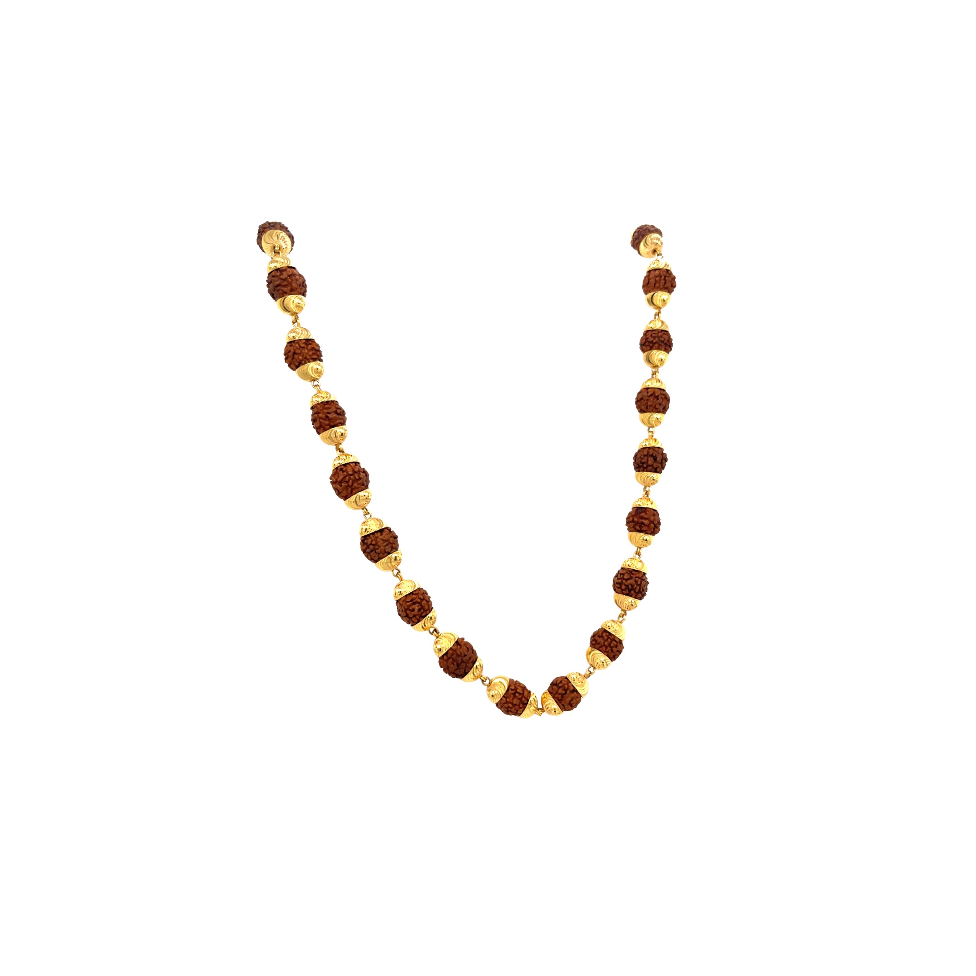 Rudraksha Bead Gold Chain | Devotional Style