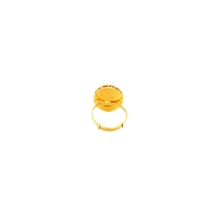 22KT Traditional Gold Ring | Oval Leaf Pattern