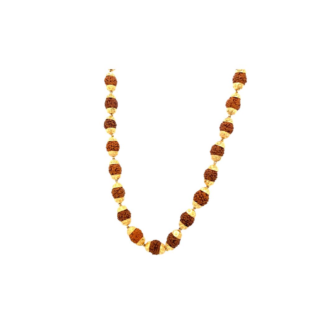 22Kt Gold Rudraksha Mala | Original Rudraksha Necklace