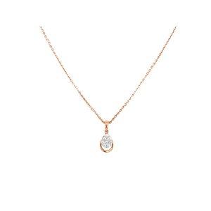 Minimal Diamond Pendant Set in Rose Gold