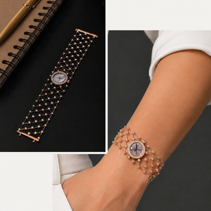 Luxury Diamond Watch Bracelet in 18K Rose Gold for Women