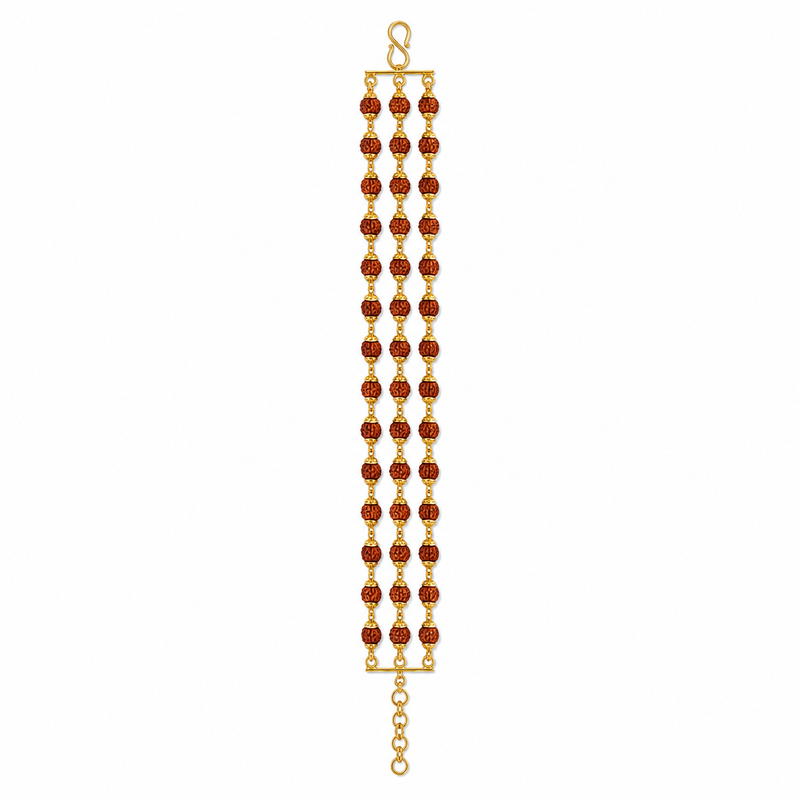 Trinity Rudraksha Gold Bracelet