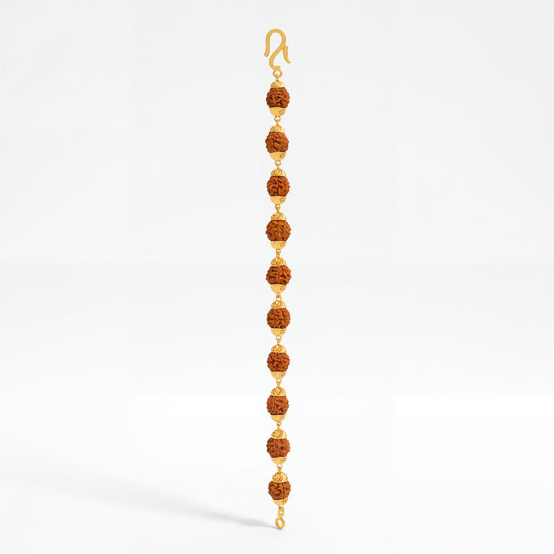 Sacred Aura Rudraksha Gold Bracelet