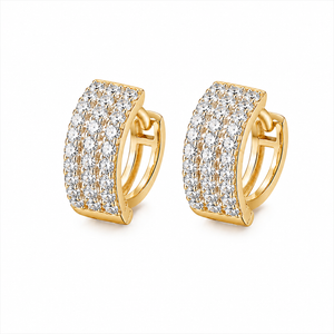 Diamond Pavé Huggie Earrings in 18KT Gold