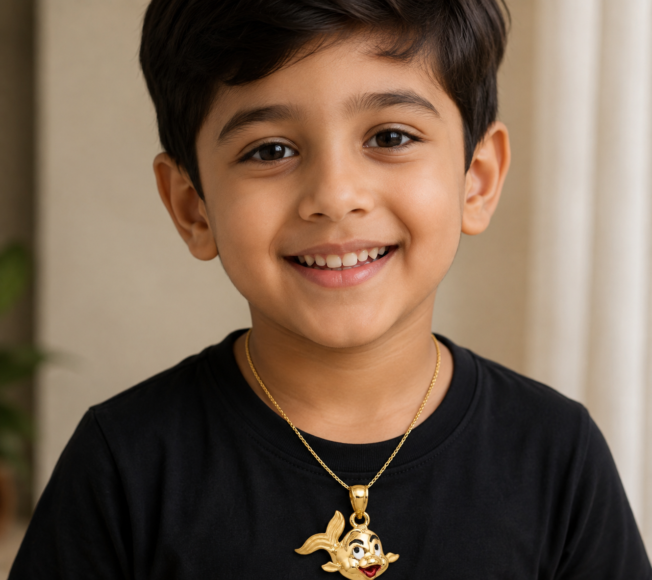 22KT Gold Cartoon Fish Pendant