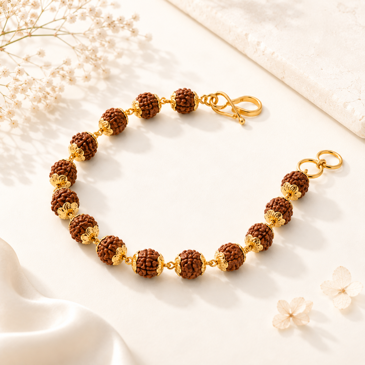 22K Gold Rudraksha Bracelet