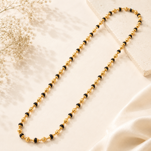Royal 22KT Gold Black Bead Chain