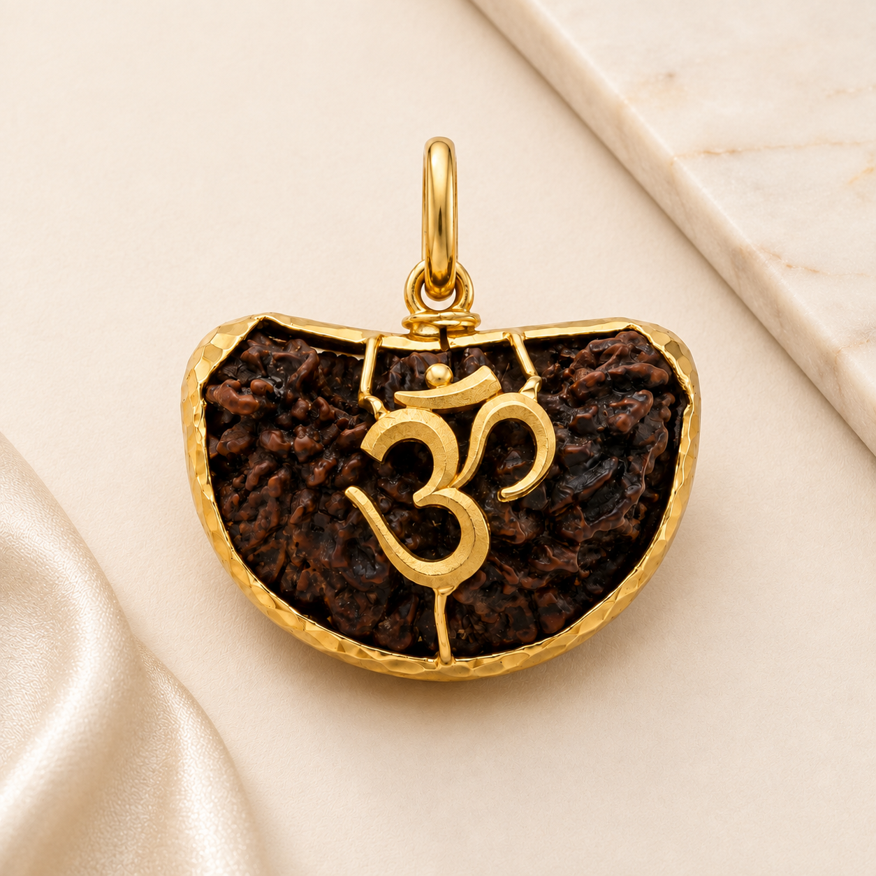 Divine Om 22K Gold Rudraksha Pendant
