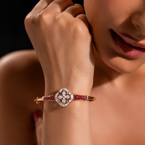Floral Diamond Bracelet in Rose Gold