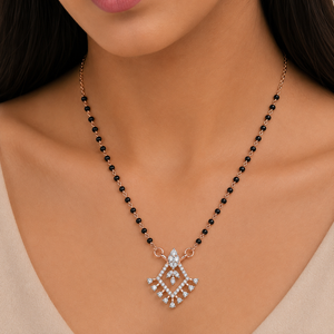Designer Diamond Mangalsutra in 18KT Rose Gold