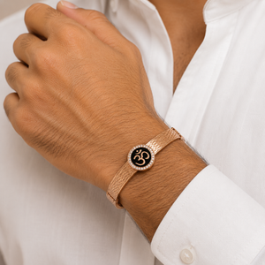 18KT Gold Om Symbol Kada for Men