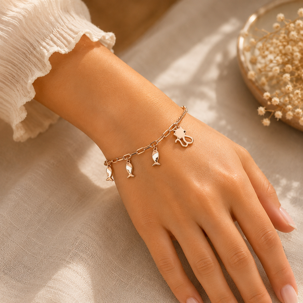 18KT Gold Charm Bracelet for Women