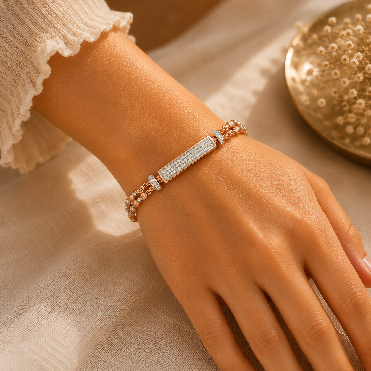 18KT Gold Diamond Bracelet for Women