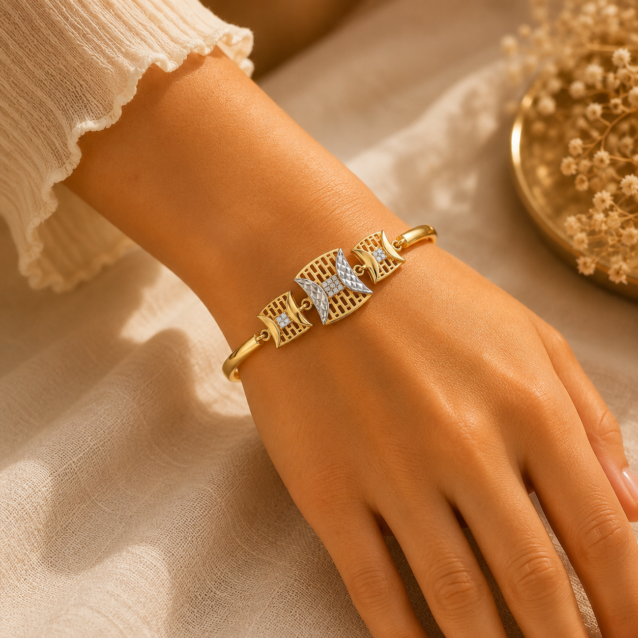 22KT Gold Diamond Bracelet for Women