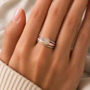 Elegant Dual-Tone Diamond Ring for Women