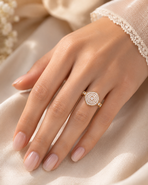22KT Gold CZ Cluster Ring | Perfect for Gifting