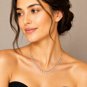 Delicate Diamond Drop Chain Necklace in Gold