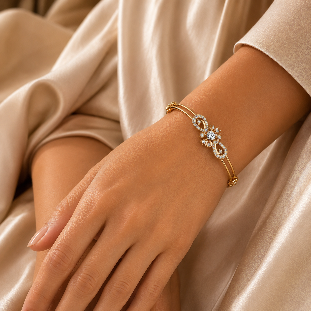 18KT Gold Celeste Bloom Diamond Bangle