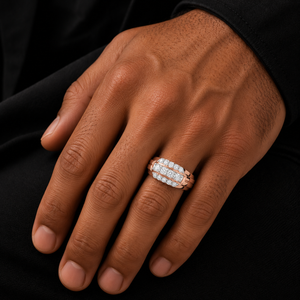 18KT Rose Gold Horizon Diamond Men's Ring