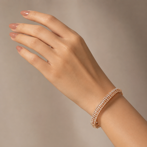 18KT Rose Gold Infinity Diamond Tennis Bangle