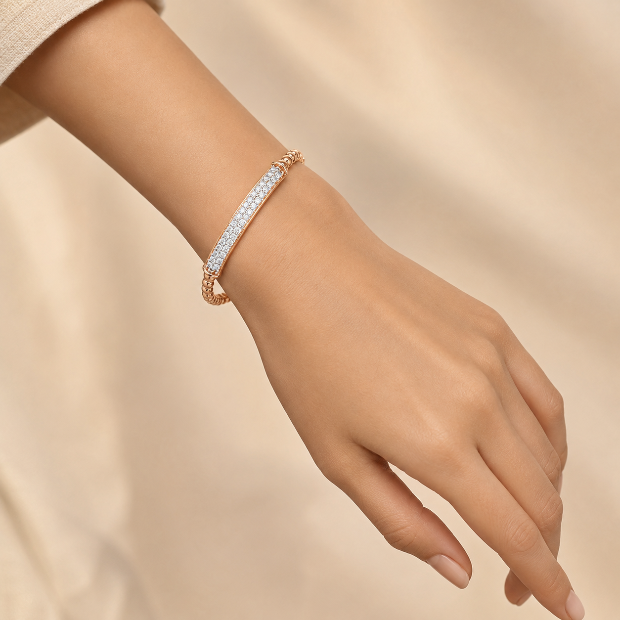 18KT Rose Gold Diamond Tennis Bracelet