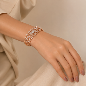 18KT Rose Gold Diamond Designer Bracelet