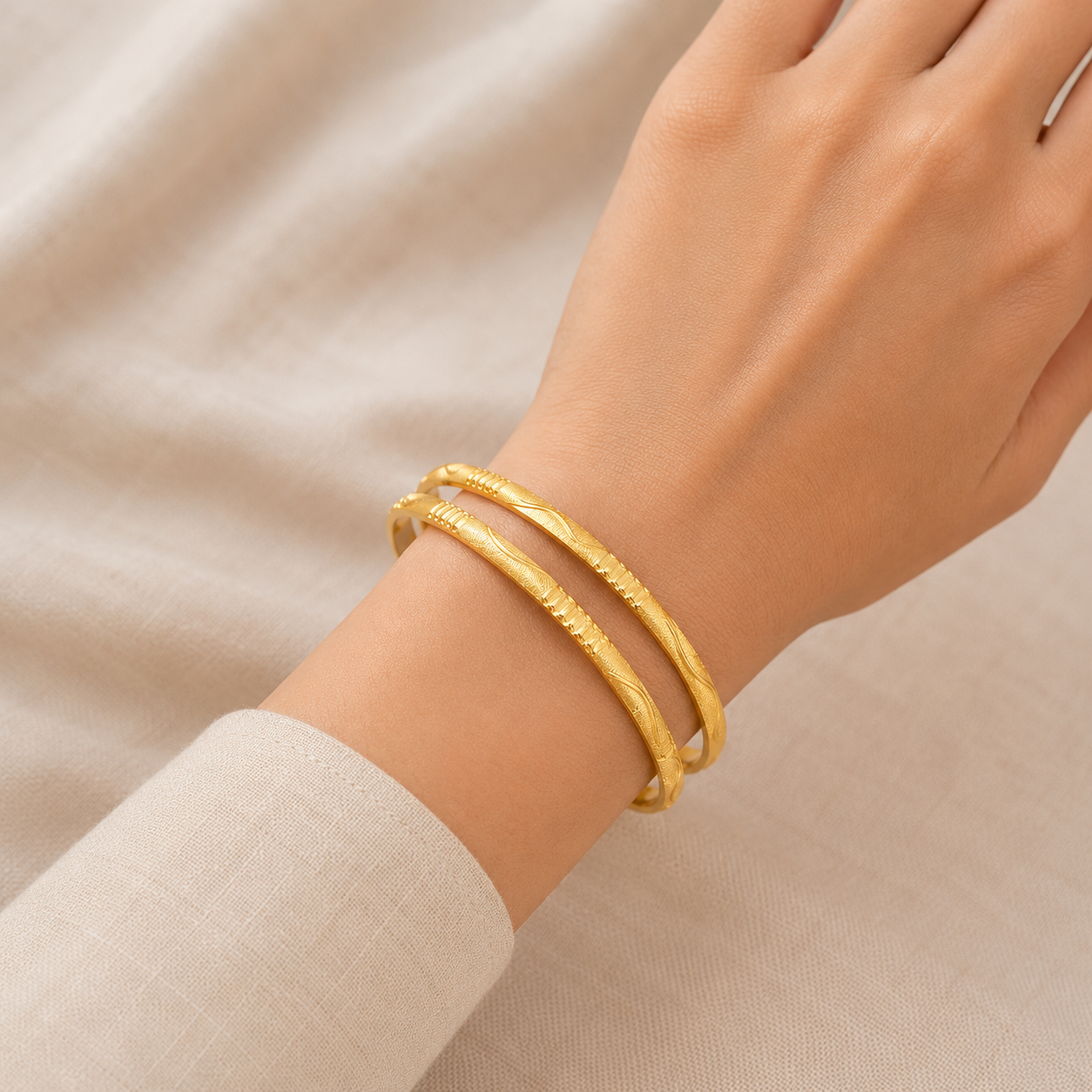22K Gold Daily Wear Bangles for Women