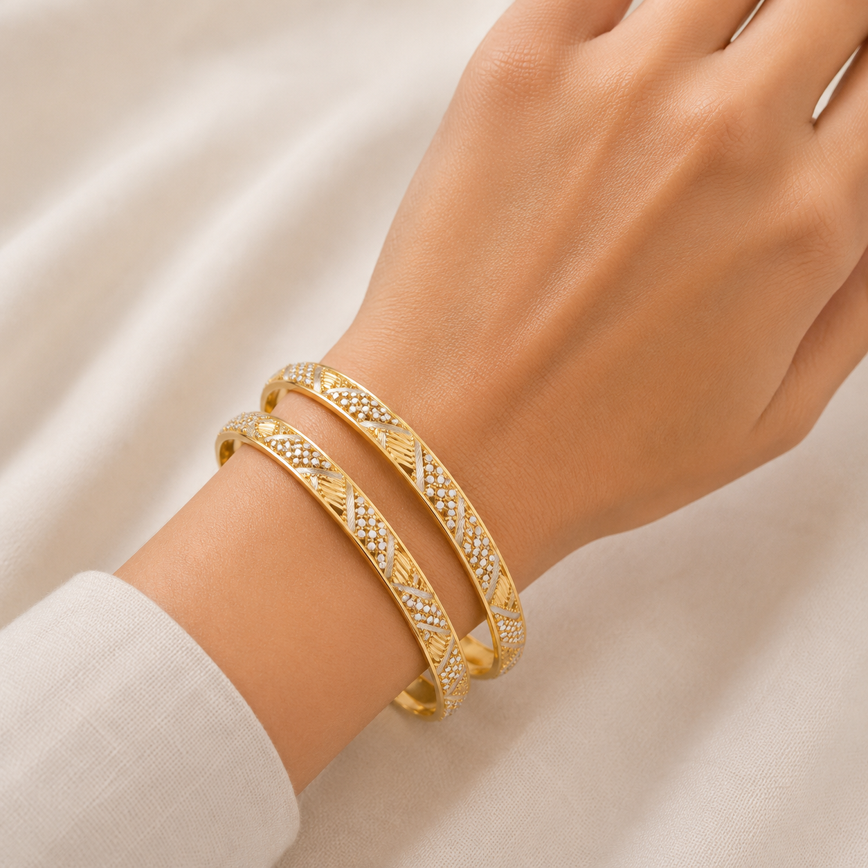 22K Gold Fancy Bangles for Women
