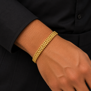 22KT Gold Textured Classic Bracelet
