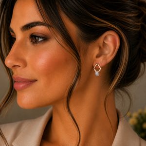 18KT Gold Geometric Hoop Earrings
