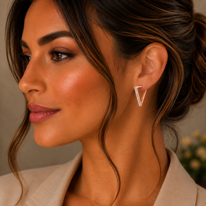 18KT Gold Triangle Earrings